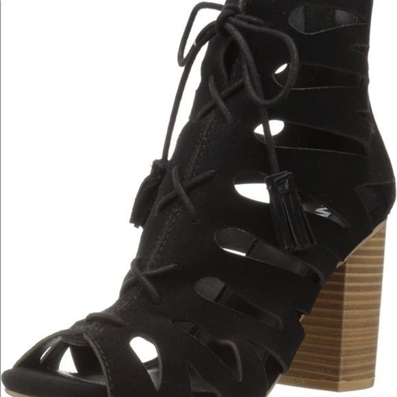 MIA Black Cara Gladiator Huarache Suede Sandals Size 8.5M - Picture 4 of 4